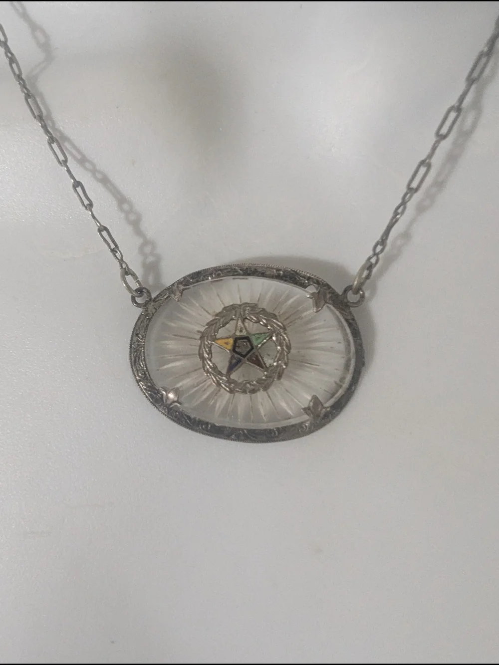 Sterling Silver Starburst Crystal Pendant Necklace Choker Multicolor Star Clear